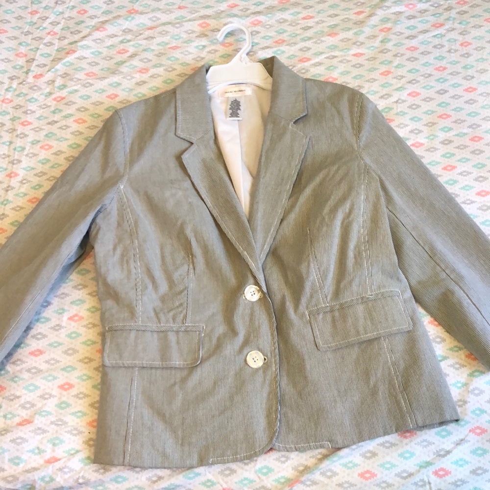 Isaac Mizrahi 3/4 Slv Pinstripe Jacket